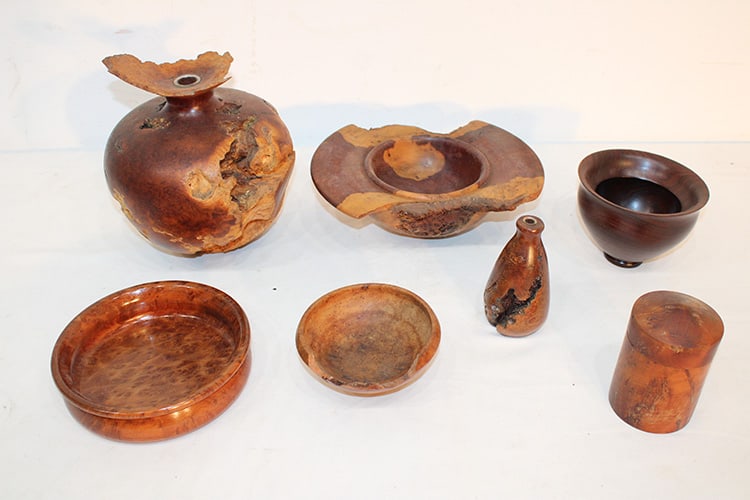 Hand made burl wood, many are signed. Includes Warren Vienneau, Rainerkorj, etc. All are unique, (1 of 11)