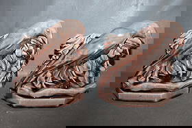 Pair of William McDonald and "Raven" Rookwood pottery bookends in nice condition. #2275, Rookwood: Pair of William McDonald and "Raven" Rookwood pottery bookends in nice condition. #2275, Rookwood Cincinnati Ohio 1958.