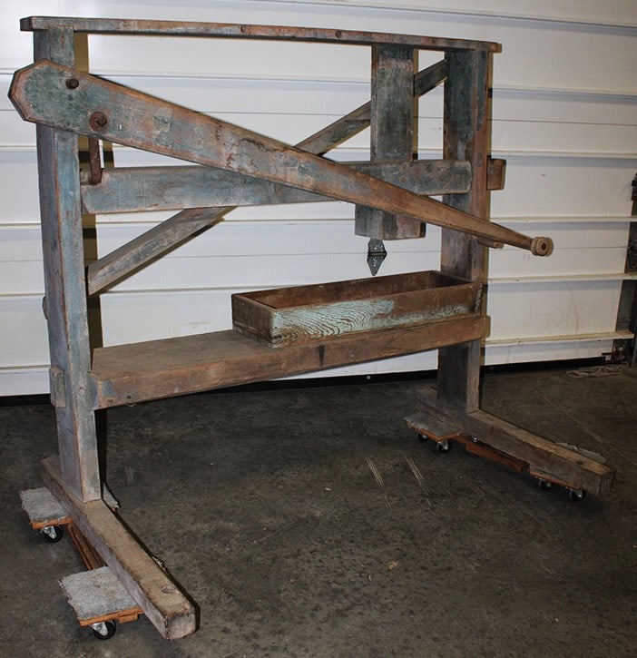 Early 18th or 19th C. press in the original blue paint. All pinned, very unusual. Estate fresh. 65": Early 18th or 19th C. press in the original blue paint. All pinned, very unusual. Estate fresh. 65" wide, 52" tall, 33" deep.