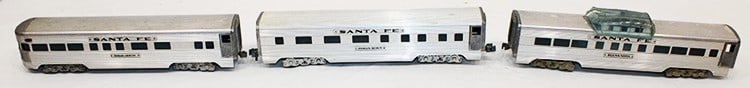 3 aluminum AMT train cars. Estate fresh including Indian arrow scout, Buena Vista (plastic roof is (1 of 5)