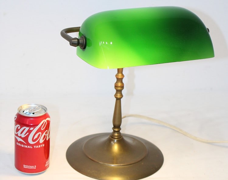 Emeralite style bankers lamp. Estate fresh in good condition. No chips or cracks. 10" wide, 12" (1 of 4)