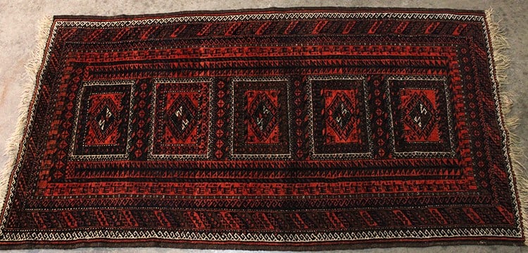 Antique hand woven estate fresh tribal Baluch rug. Great look, nice colors. Very silky texture. Nice (1 of 6)