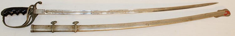 U.S. model 1902 army officers sword. Has an etched blade with U.S. also eagle by M.C. Lilley with (1 of 6)