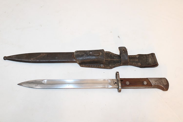 Early Polish bayonet and scabbard marked Perkun (W.P.) Pittsfield estate. Nice condition. (1 of 6)