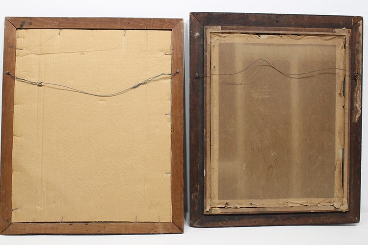 2 estate fresh watercolors signed A. Wannrich. Nicely framed, some foxing. Both are floral. Size - 6