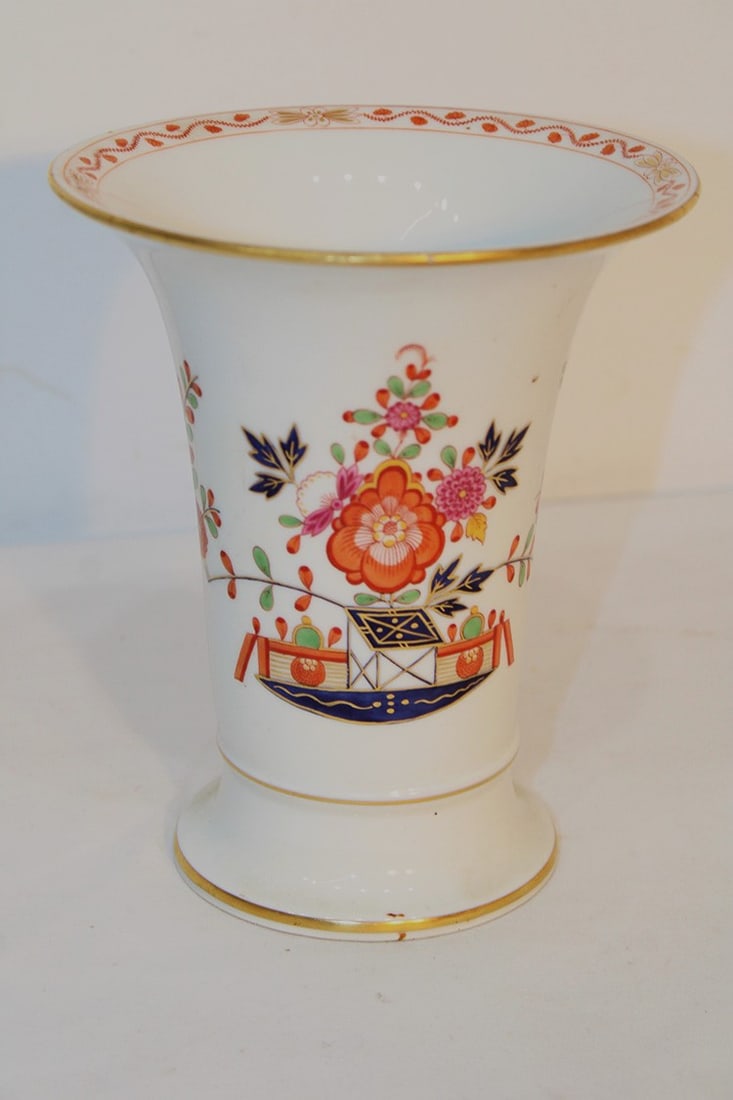 Nice antique Meissen porcelain 6.5" trumpet vase. Estate fresh in nice condition. Cross sword mark (1 of 5)