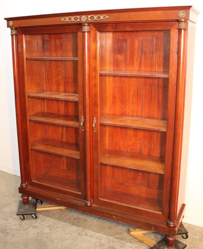 French Empire Style Mahogany 2 Door Bookcase (1 of 5)