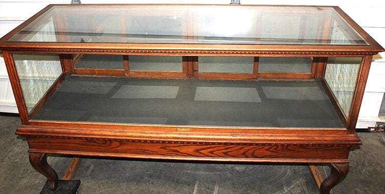 Wonderful 75" Long Victorian Oak Showcase - 2