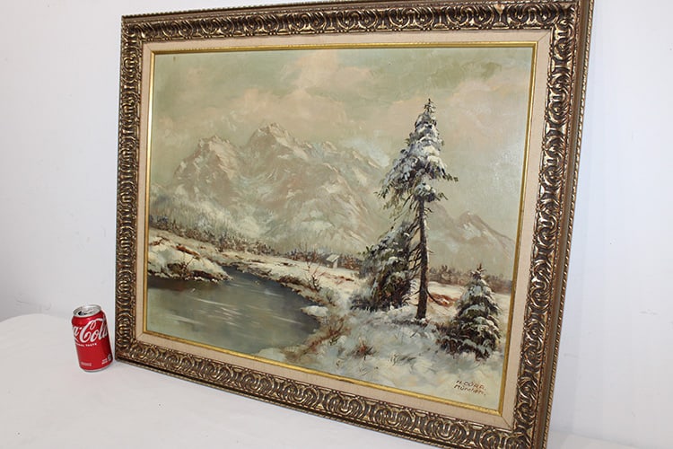 Pretty Artist Signed Winter Scene By H. Durr Munchen (1 of 5)
