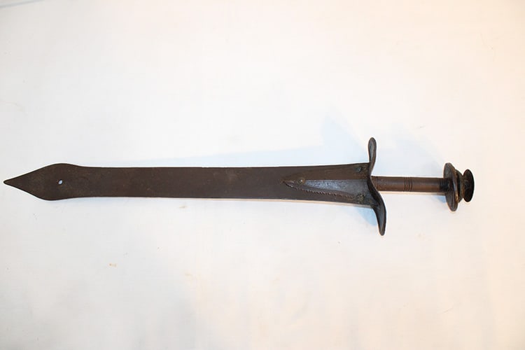 Southern Indian Style Sword: Southern Indian style sword. Has an unusual tip. Western MA estate. Overall size is 23".