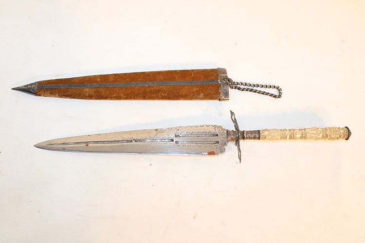 Fancy 19Th C. Dagger With Engraved Blade (1 of 6)