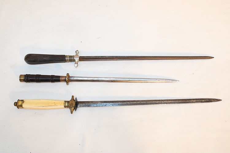(3) 19Th C. Daggers With Extra Long Thin Blades. No Sheaths. Western Ma Estate. Longest Is 16".: (3) 19th C. daggers with extra long thin blades. No sheaths. Western MA estate. Longest is 16".
