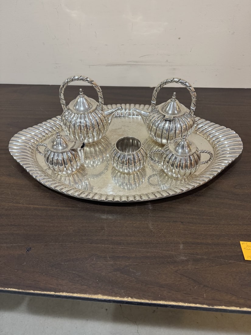 The Most Impressive 10 lbs. Sterling Silver Tea Set 151-ozt. (1 of 7)