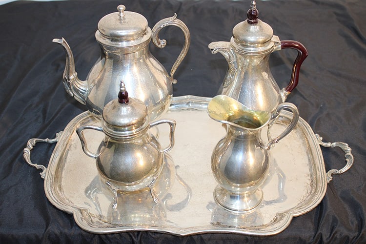Wonderful 6 Piece Silver "900" Tea Set 129-ozt. (1 of 7)