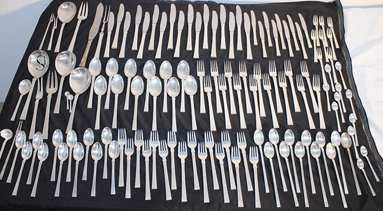 Awesome 129 Piece Sterling Silver Set. Denmark 135-ozt. (1 of 9)