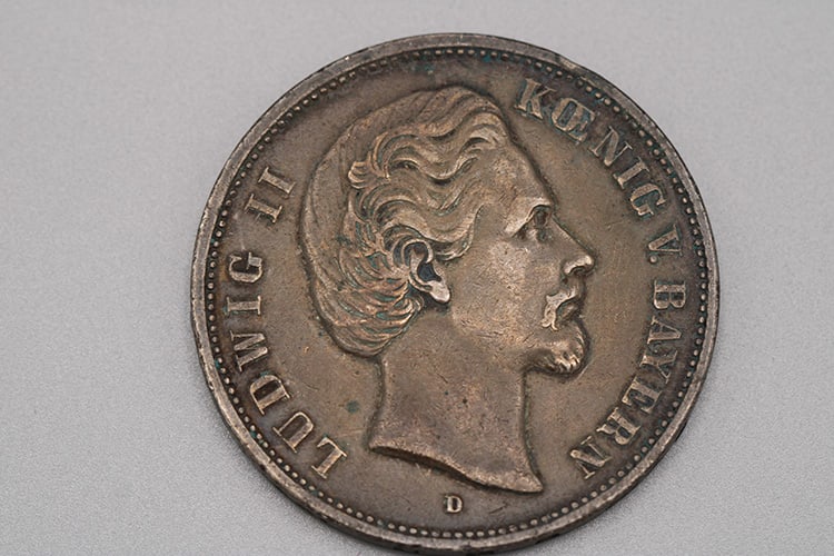 1874-1876 German Silver 5 Marks Ludwig 2 Coin: 1874-1876 German Silver 5 Marks Ludwig 2 Coin. Real nice condition, gradable. Estate fresh.