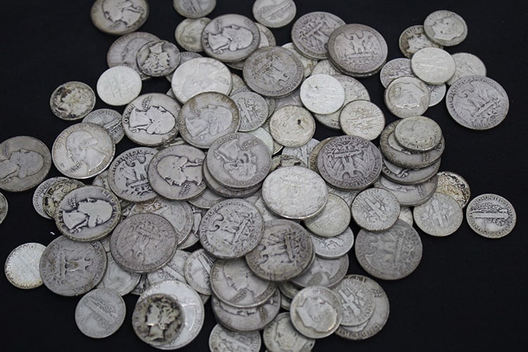 18.00 Face Value Silver, 14.26-ozt.: 18.00 Face Value Silver, 14.26-ozt. Quarters and dime before 1964. Vermont estate.