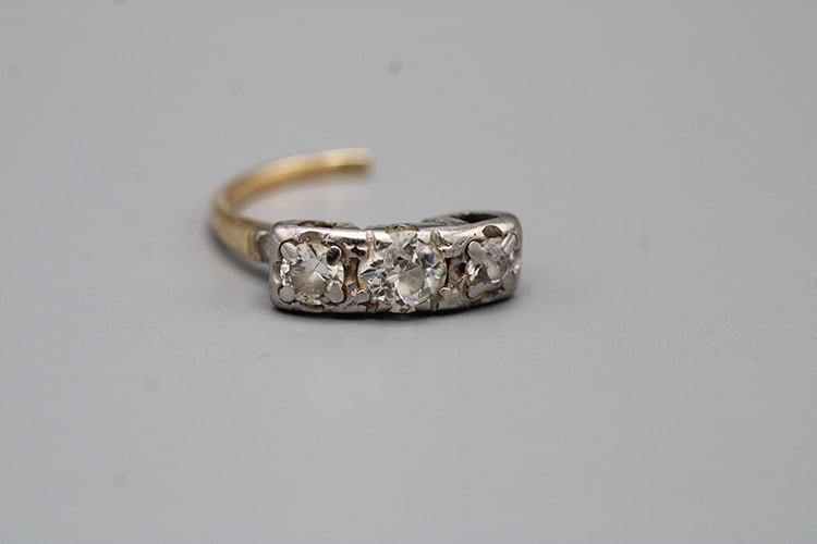 Estate Diamond Ring with 3 Large Diamonds (1 of 3)