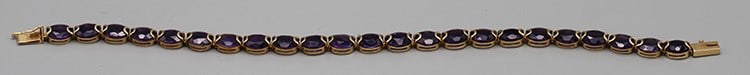 Real Nice 14K Gold & Amethyst Tennis Bracelet (1 of 3)