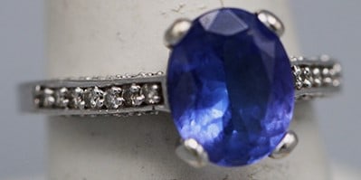 Diamond & Tanzanite 14K White Gold Ring (1 of 4)