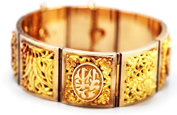 Spectacular Asian 18K Gold Four Seasons Bracelet 42.5 Dwt. (1 of 7)