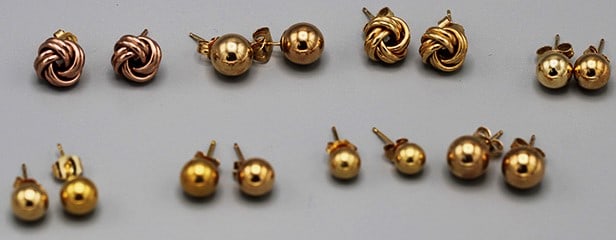 16 - 14K Gold Earrings, Ball & Twist 4.6 Dwt.: 16 - 14K Gold Earrings, Ball & Twist 4.6 Dwt. Nice condition, Vermont estate.