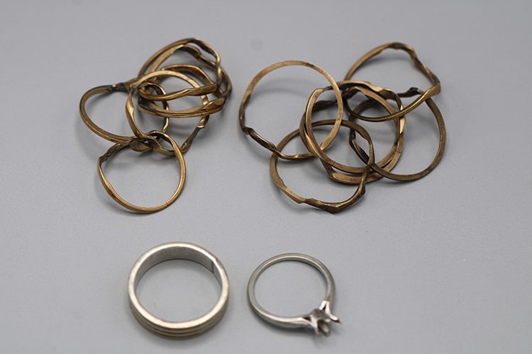 18K Setting, 14K & Sterling Wedding Band, ect. - 11.6 total Dwt. (1 of 4)