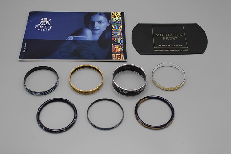 Fabulous Collection of 7 Original Michaela Frey Bracelets: Fabulous Collection of 7 Original Michaela Frey Bracelets. All signed and original. Nice condition from the Vermont estate.
