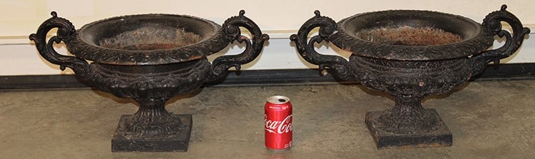 Fabulous Pair of Antique Victorian Double Handled Garden Urns (1 of 5)