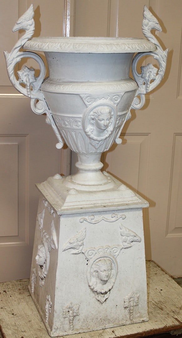 Super 45" Tall Zinc Garden Urn with Maidens, Egrets, ect. (1 of 7)