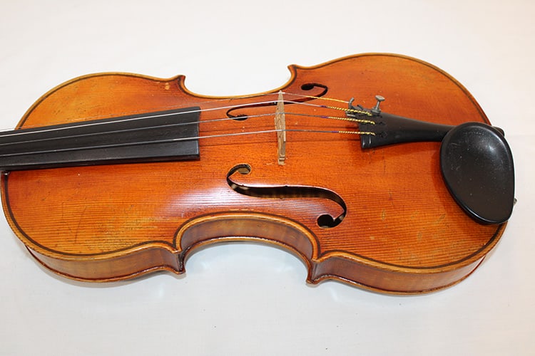 Old 4/4 Violin Labeled Josef Guarnarius, plus Bow - 3