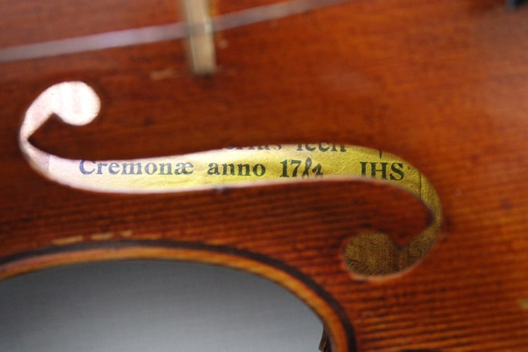 Old 4/4 Violin Labeled Josef Guarnarius, plus Bow - 9