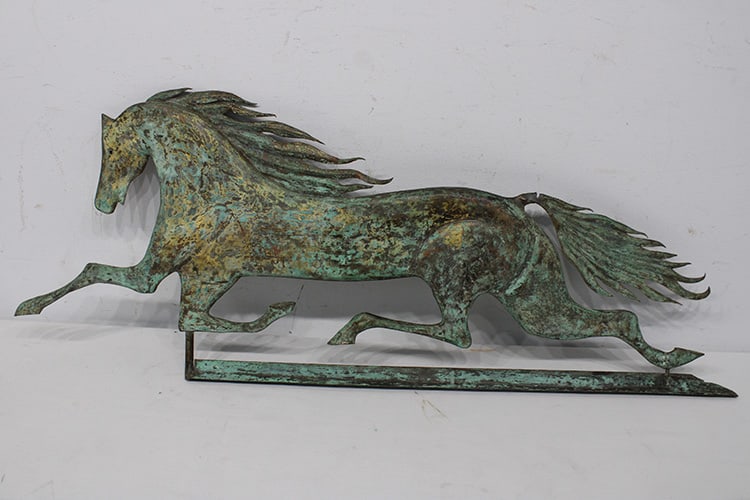 Super Antique Hollow Body Copper Running Horse Weathervane (1 of 6)