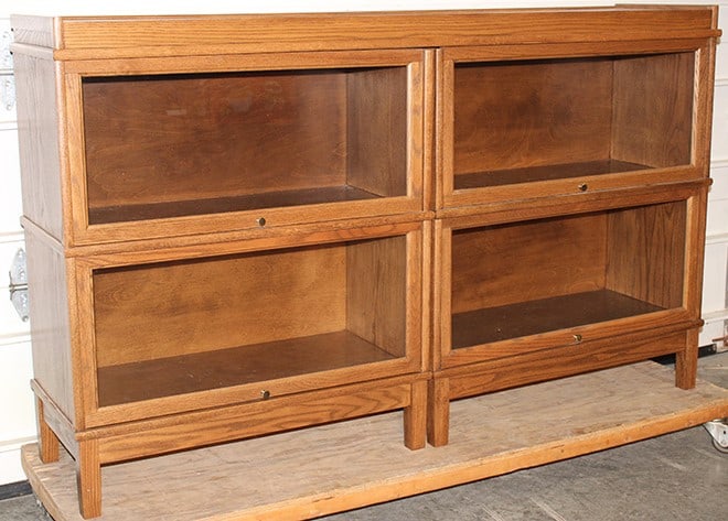 Rare Oak 4 Section Hale Extra Wide & Extra Deep Stacking Double Bookcase (1 of 6)