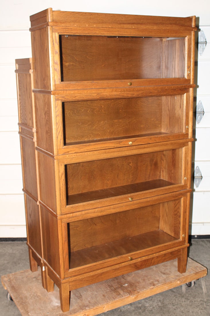 Tall Hale 4 Section Oak Stacking Bookcase (1 of 4)