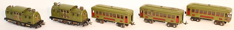 5 Piece Lionel Prewar "O" Gauge Train Set 254, 254E, 2 - 610, 612 (1 of 7)