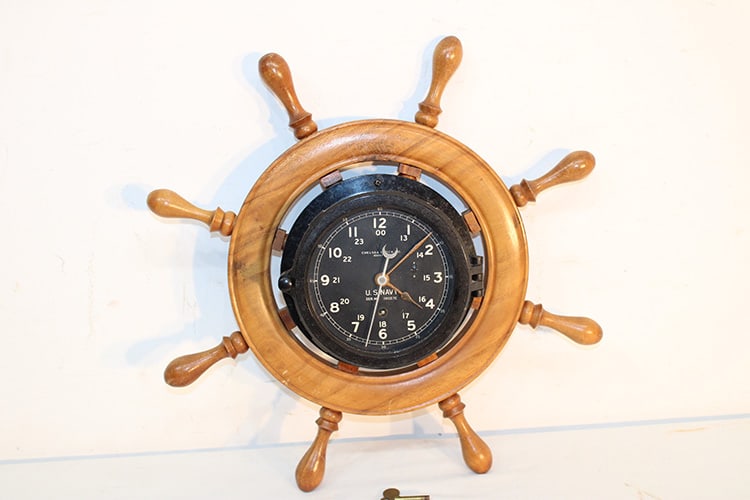 Antique Chelsea Boston Ship Wheel U.S. Naval Clock (1 of 4)