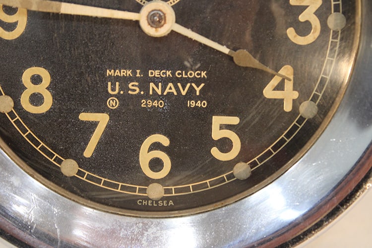 Chelsea U.S. Navy Mark I Deck Clock WWII - 2