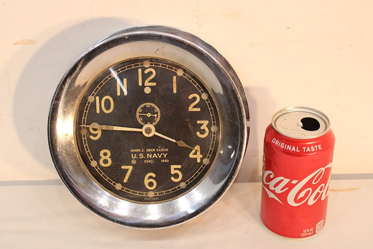 Chelsea U.S. Navy Mark I Deck Clock WWII - 3