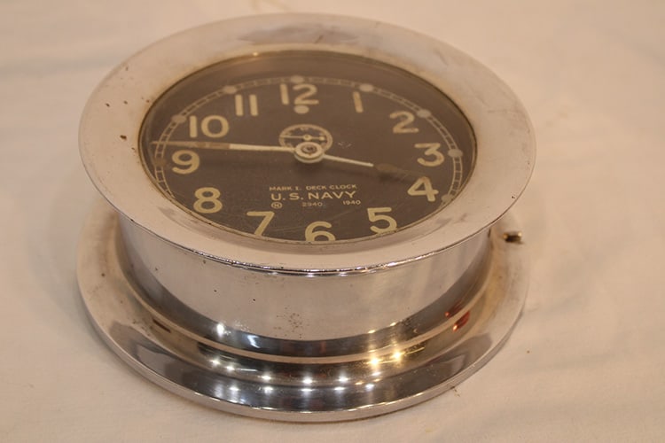 Chelsea U.S. Navy Mark I Deck Clock WWII - 5