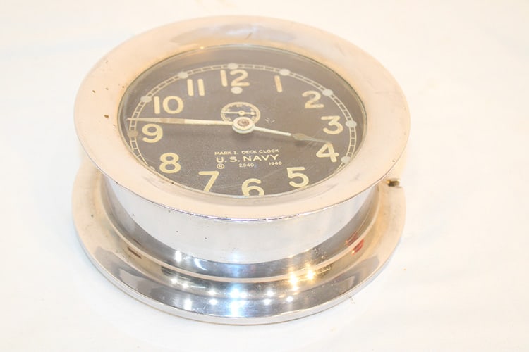 Chelsea U.S. Navy Mark I Deck Clock WWII - 6