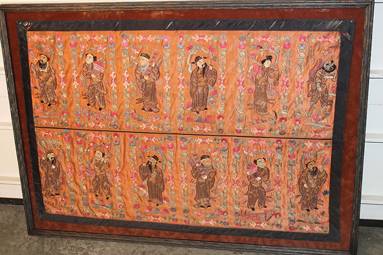 Wonderful Hand Embroidered Silk Scenic Panels (1 of 5)
