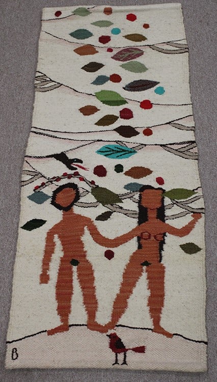 Vintage Handmade Navajo Style Weaving of Adam & Eve (1 of 5)