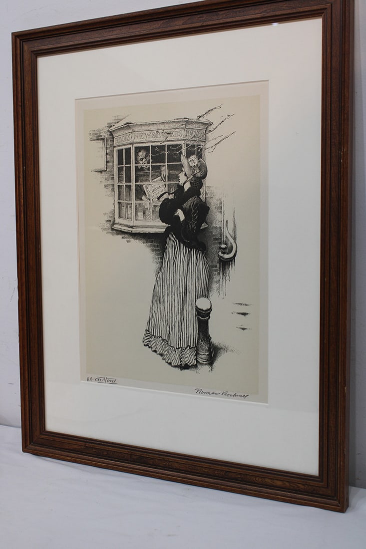 Rare Signed Norman Rockwell Artist Proof Lithograph "The Bookseller" (1 of 5)