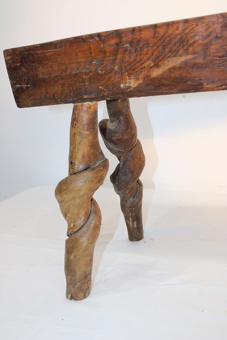 Large Rustic Slab Wood Cribbage Table - 2
