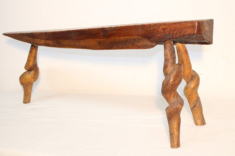 Large Rustic Slab Wood Cribbage Table - 5