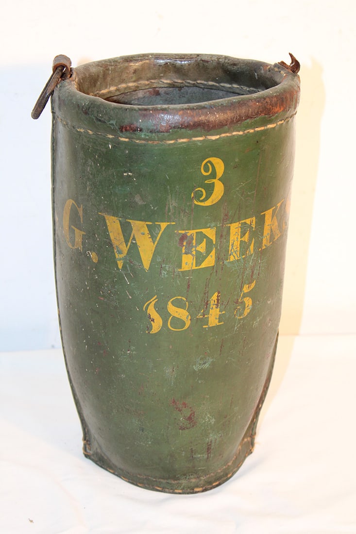 Real Nice Original 1845 Leather Fire Bucket (1 of 5)