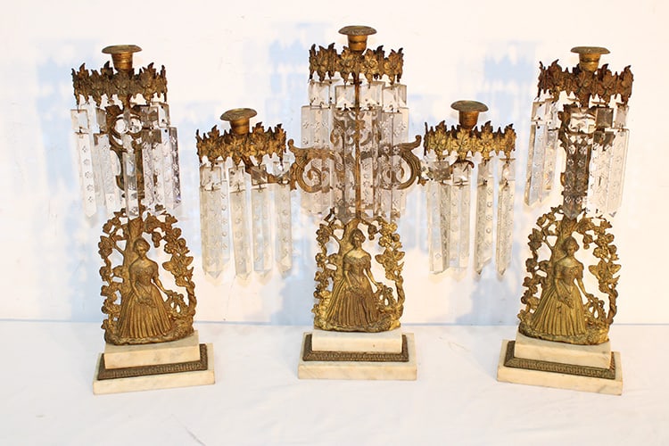 3 Matching Victorian Girandole Candelabras (1 of 5)