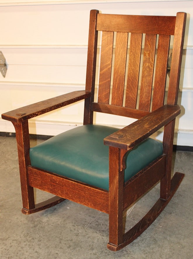 Signed Gustav Stickley Rocker with a Black Compass Mark (1 of 4)