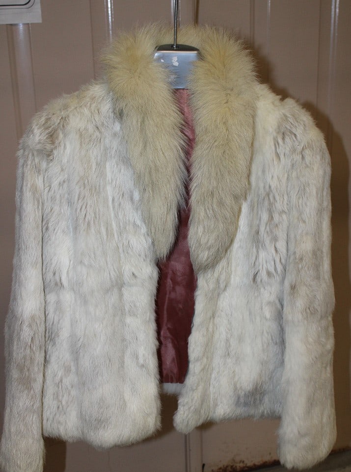Vintage White Rabbit Fur Jacket (1 of 4)